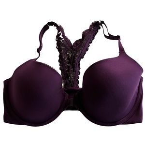 VICTORIA'S SECRET lined demi racerback front closure bra sz 34DD in great shape